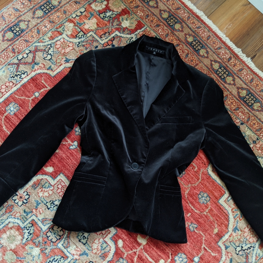 Theory beautiful lux velvet cocktail jacket